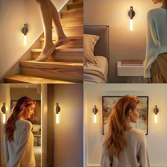 LED Motion Sensor Wood Stick Night Light