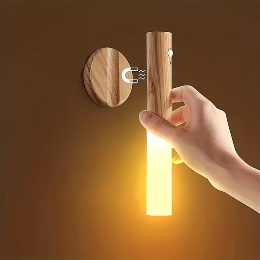 LED Motion Sensor Wood Stick Night Light
